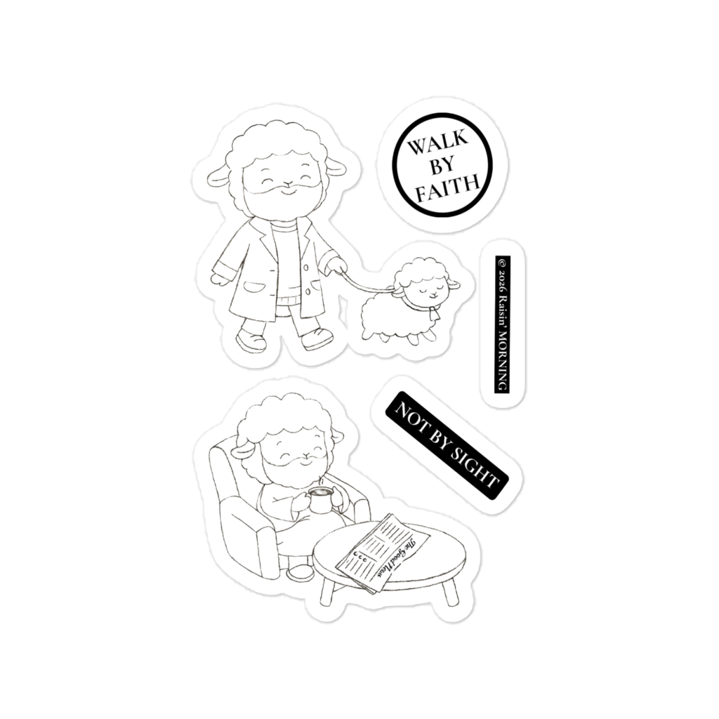 jesus walkin’ his sheep & readin’ the good news decals