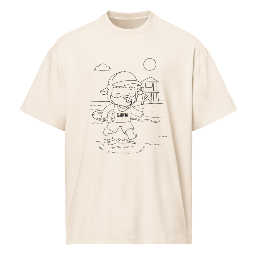 sea life oversized men’s box tee