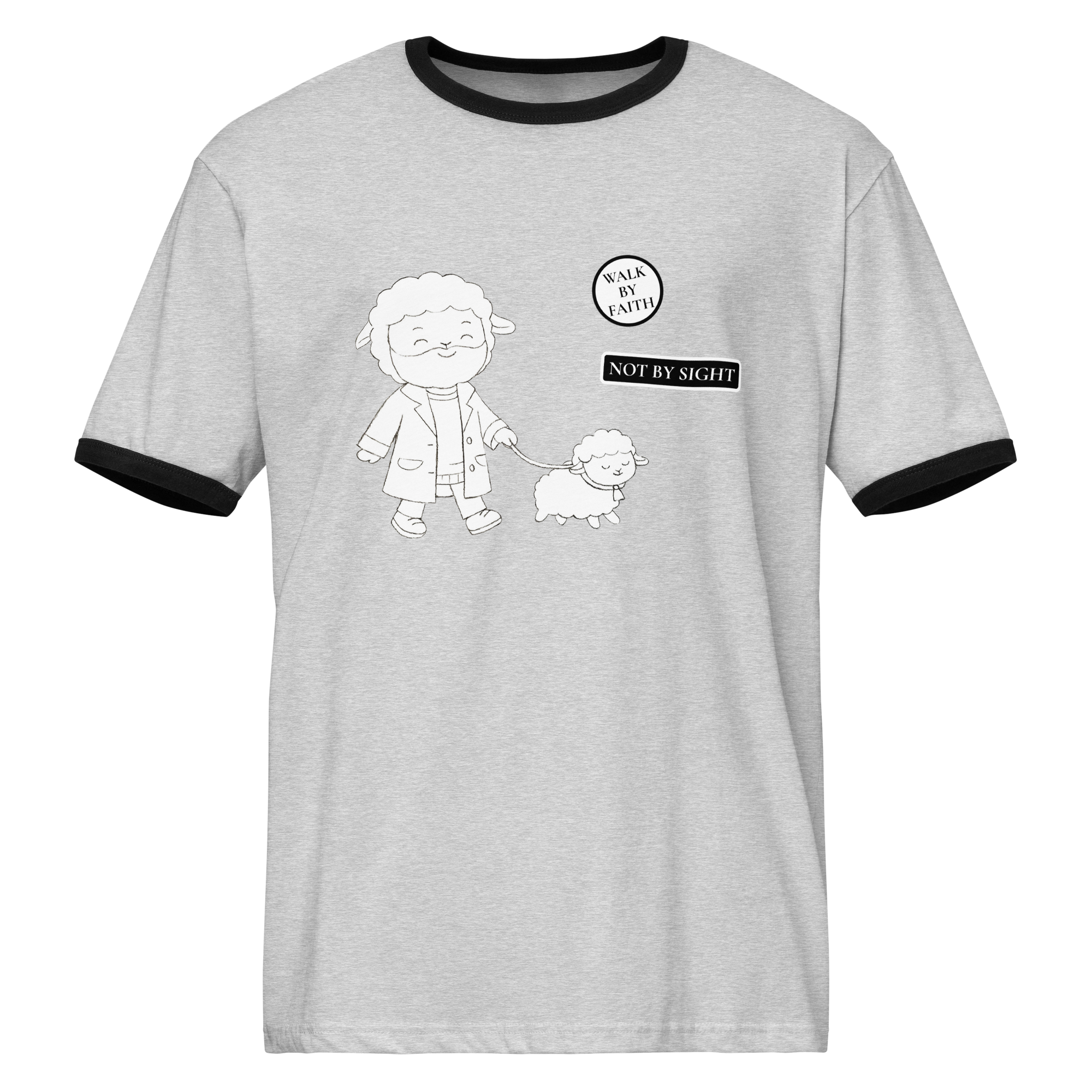 jesus walkin’ his sheep ringer tee jesus walkin’ his sheep ringer tee