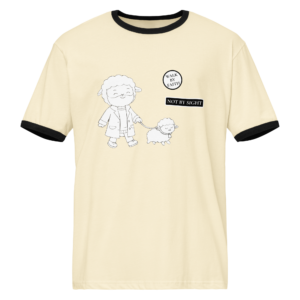 jesus walkin’ his sheep ringer tee
