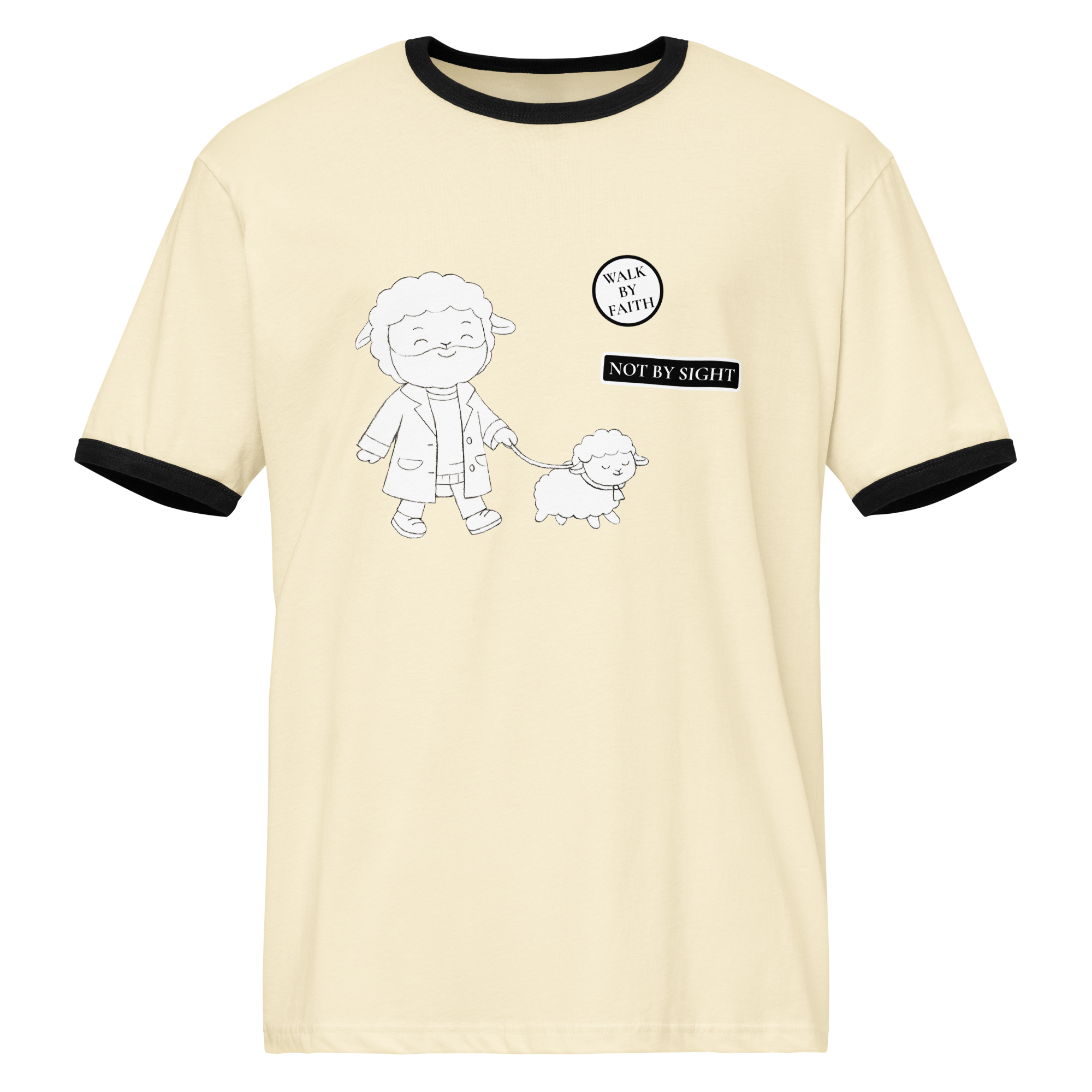 jesus walkin’ his sheep ringer tee jesus walkin’ his sheep ringer tee